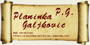 Planinka Galjković vizit kartica